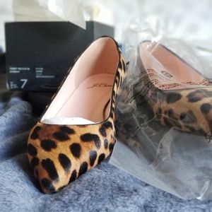 J.Crew pointed toe flats in leapord calf hair 7